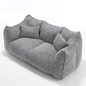 English Elm Soft Plush Foam Beanbag Chair for Two People, Square Recliner Sofa With Superfiber Comfort Embrace Grey W1996P252274