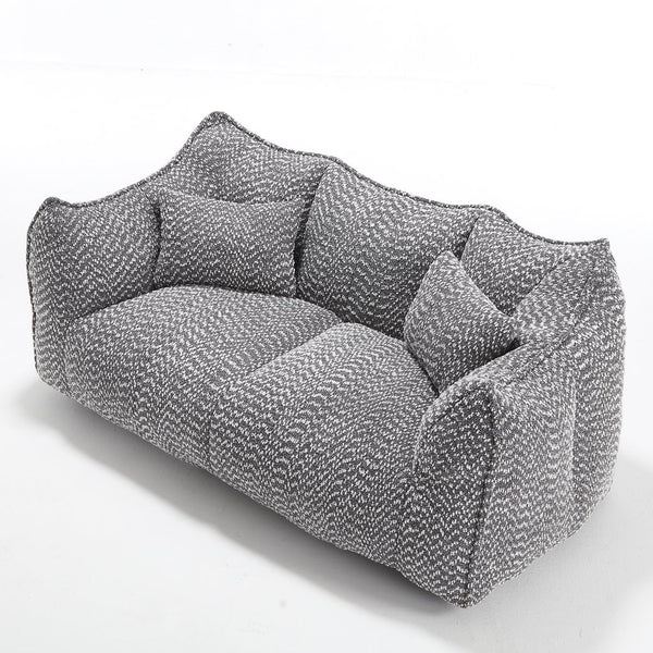 English Elm Soft Plush Foam Beanbag Chair for Two People, Square Recliner Sofa With Superfiber Comfort Embrace Grey W1996P252274