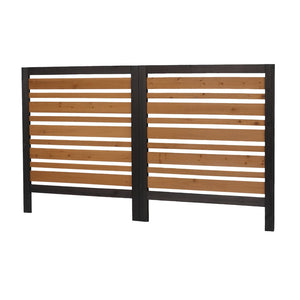 English Elm 2-panel Outdoor Wood Privacy Screen Slatted Fence for Ac Units and Patio Areas W2640P290610
