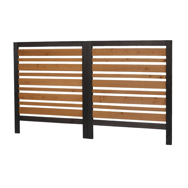 English Elm 2-panel Outdoor Wood Privacy Screen Slatted Fence for Ac Units and Patio Areas W2640P290610