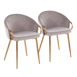 English Elm Claire Glamorous Velvet Dining Chairs In Gold Metal Frame - Set Of 2 For Modern Elegance & Comfort B202S01355