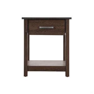 English Elm Sleek Contemporary Nightstand - Warm Wenge Finish, Space-Saving Design For Modern Bedrooms & Guest Rooms B078112086-GIGA