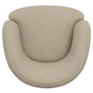 English Elm Swivel Barrel Accent Chair with X Base Foam Seat Neutral Beige Living Room Lounge B2709P496282