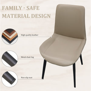 English Elm Tan Pu Leather Dining Chair Set Of 2 - Modern Ergonomic Seating For Kitchen, Restaurant & Living Rooms T3967P389590-GIGA