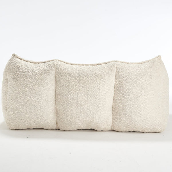 English Elm Soft Plush Foam Beanbag Chair for Two People, Square Recliner Sofa With Superfiber Comfort Embrace Beige W1996P252271