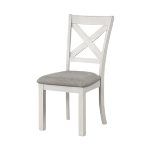 English Elm Rone Cross-back Rubberwood Dining Chairs Set of 2 with Gray Upholstered Cushion Farmhouse B056P417059