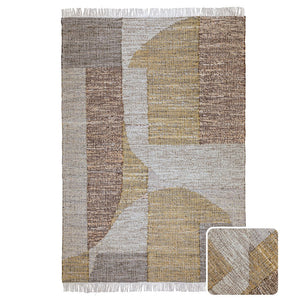 English Elm Marlatt 6 x 9 Area Rug - Handwoven Jute Blend, Natural Gold Kilim Pattern, Durable Low-Profile Design B136P188394