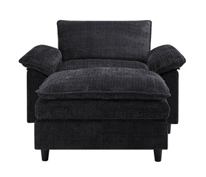 English Elm Accent Chair With Ottoman – Plush Oversized Lounge Sofa For Living Room, Bedroom, Or Office Use! W2100S00111