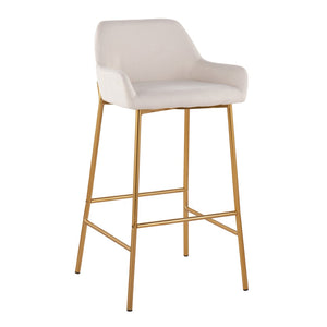 English Elm Contemporary Chrome Barstools with Camel Faux Leather Padded Seats for Kitchen Islands B202S00527