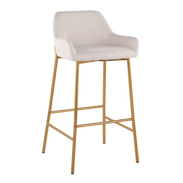 English Elm Contemporary Chrome Barstools with Camel Faux Leather Padded Seats for Kitchen Islands B202S00527
