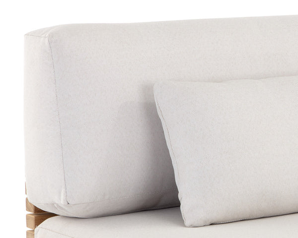 Sunpan Geneve Modular Lounge Chair - Stylish Outdoor Seating with Durable Teak & Weather-Resistant Fabric Armless Chair - 35.75W x 35.75D x 27.5H