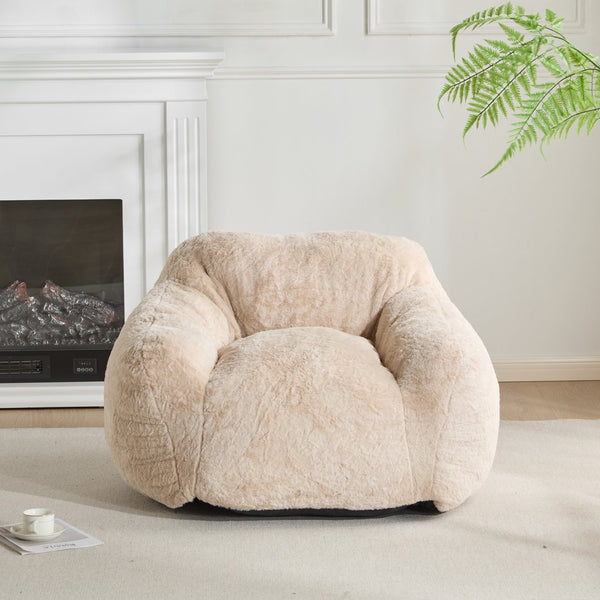 English Elm Christopher Knight Home® - Auch Indoor Armchair Style Bean Bag Beige - Plush Faux-Fur Comfort, Shredded Foam Support, Space-Smart Design N775P265515B
