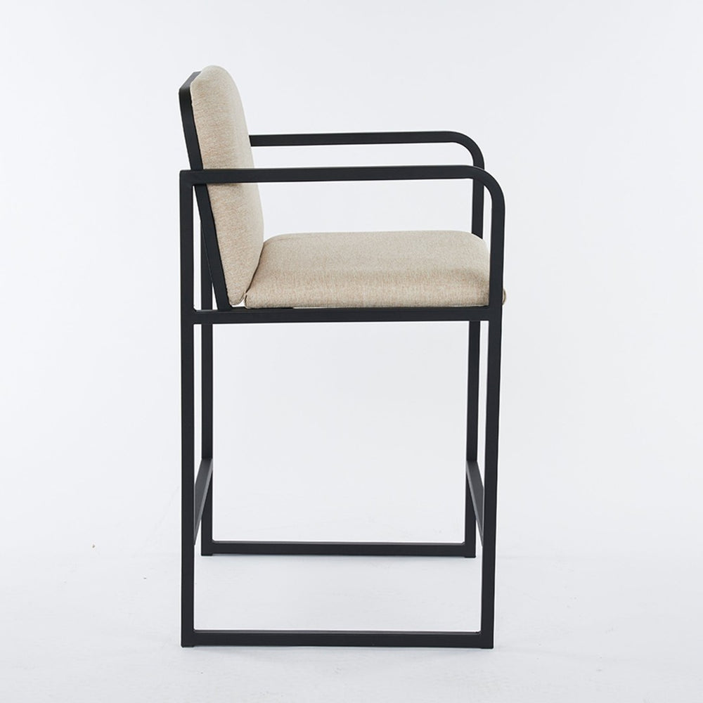 English Elm Set Of 2 Modern Upholstered Counter-Height Bar Stools With Armrests - Stylish & Comfortable Dining Chairs W1901P225273-GIGA