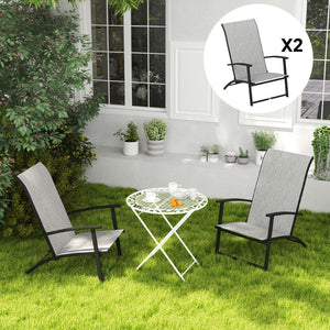 English Elm Outsunny Acacia Wood Patio Rocking Chair Set of 2 with Cushions and Armrests W2225P485609