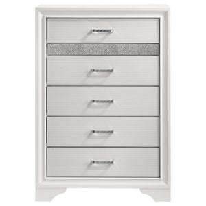 English Elm Annie Glamorous 6-Drawer Bedroom Chest With Crystal Embellishments For Chic And Organized Storage B062P378341