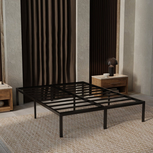 English Elm Modern Steel Twin Xl Platform Bed Base with Under Storage and No Box Spring Needed B337P335239
