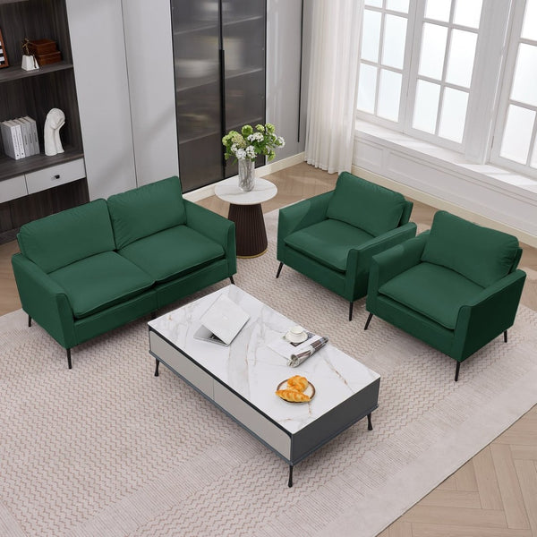 English Elm Ts Cat Paw Faux Leather Accent Chair Nordic Retro Loveseat with Lumbar Support Green W2311S00011