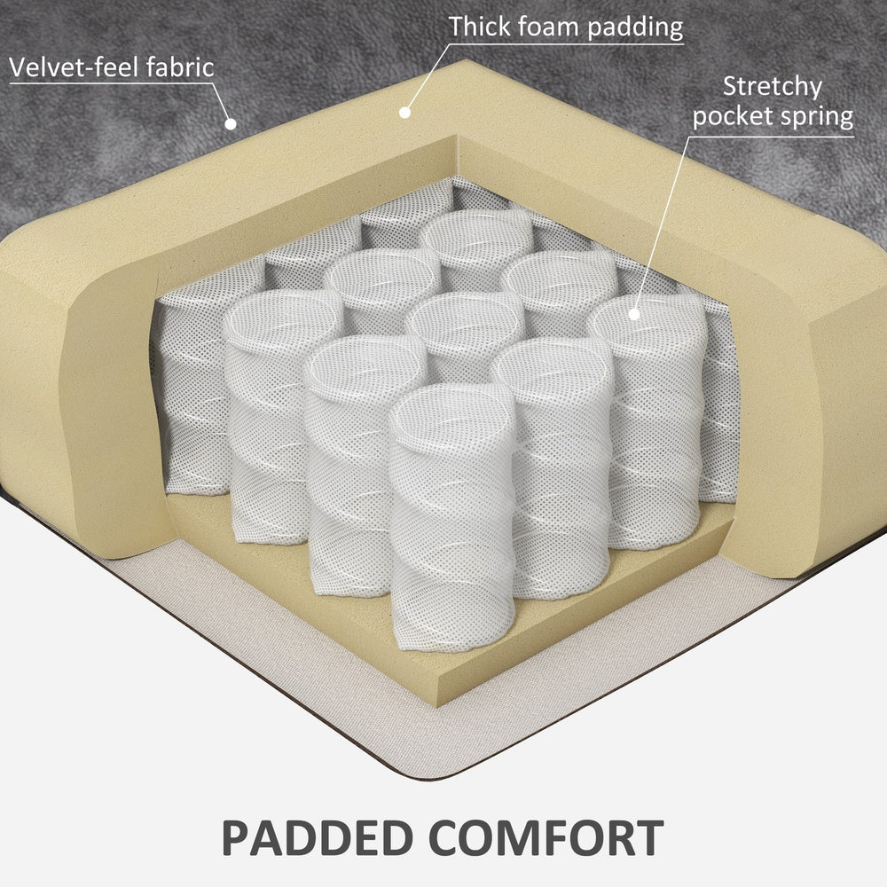 English Elm HOMCOM Swivel Rocker Recliner Chair with 360° Swivel, 145° Recline, Velvet Padding, Footrest & Pockets W2225P200839