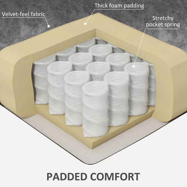 English Elm HOMCOM Swivel Rocker Recliner Chair with 360° Swivel, 145° Recline, Velvet Padding, Footrest & Pockets W2225P200839