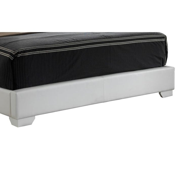 English Elm Aaron G1800-TB-UP Twin Bed with Durable Cappuccino PU Upholstery, Low-Profile Design, Ships Fast White 4 L x 33 W x 81 H B078108089