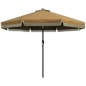 English Elm Outsunny 9Ft Ruffled Patio Umbrella With Crank & Tilt, Stylish Sunshade For Gardens, Decks & Pools W2225P200641-GIGA