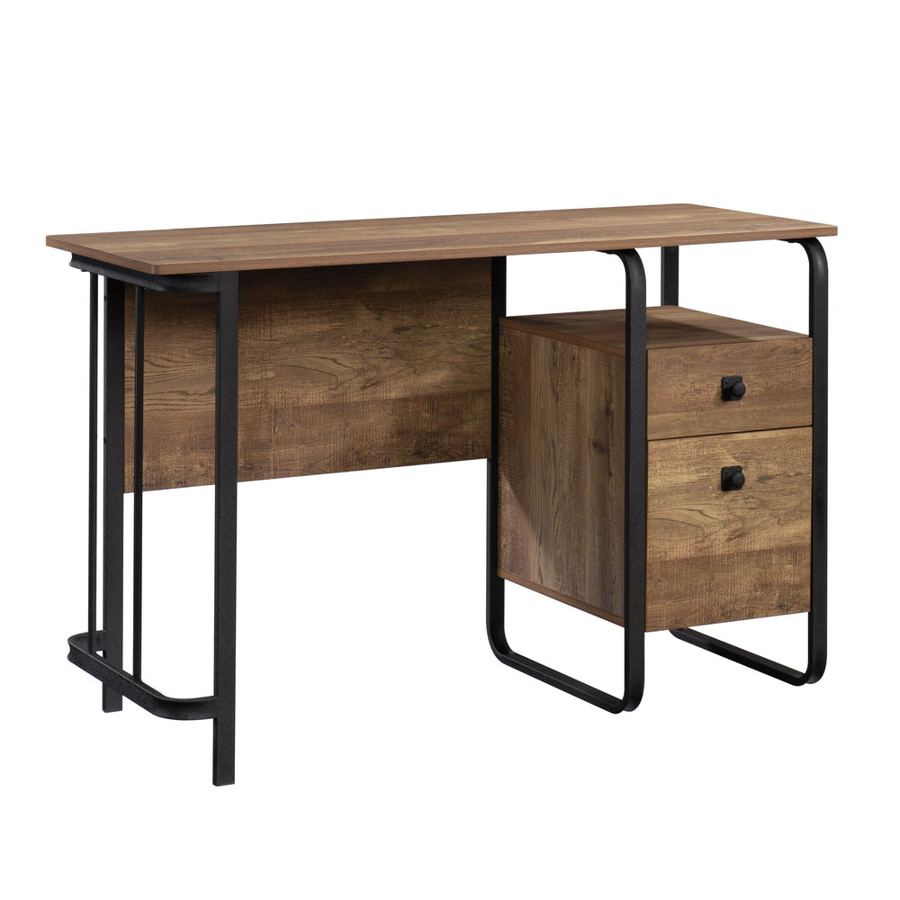 English Elm Desk, Oakdk finish — Modern Industrial Engineered Wood Desk with Smooth-Glide Drawer, File Storage, Durable Construction for Home Office and Study Areas (60.06"L x 21.2"W) B356P354432