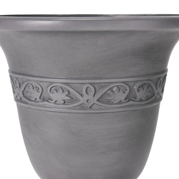 English Elm Classic Handcrafted Outdoor Planter Sculptural Fiberglass Patio Garden Urn for Entryways Light Gray N772P406699G