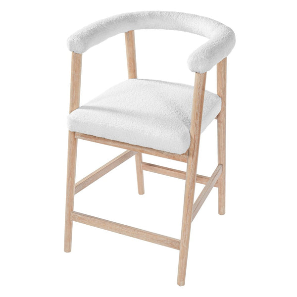 English Elm 24.5'' Seat Height Padded Counter Stools Curved Back Set of 2 for Kitchen Island Natural N780P354190N
