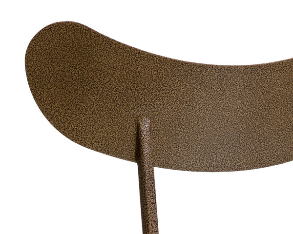 Sunpan GIBBONS Dining Chair - Artisan-Made Antique Brass Frame & Charcoal Black Leather for Modern Elegance 110368