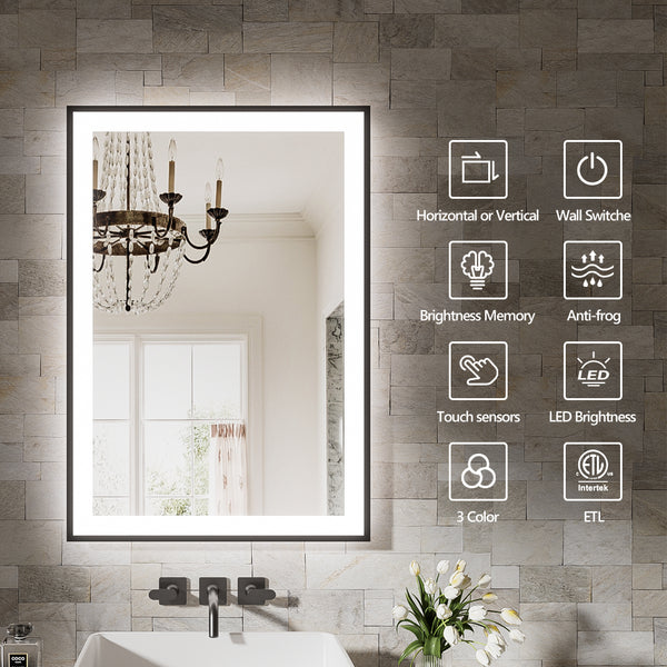 English Elm 48X32 Inch Frameless Led Bathroom Mirror - Smart, Energy Efficient, Dimmable With Anti-Fog Feature T3757P346992