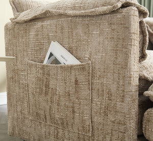 English Elm United Cozy Two-Seat Chenille Sofa With Detachable Armrests, Footstools, And Side Pockets For Storage W1568S00138-GIGA