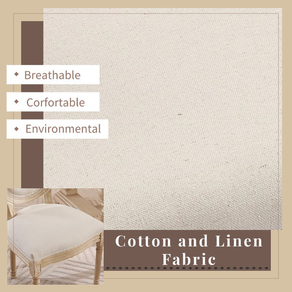 English Elm French Country Dining Chairs Set Of 2 - Elegant Upholstered Round Back Design For Versatile Use W3426P324272