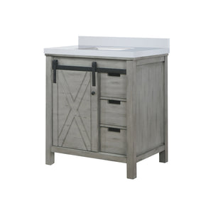 English Elm Ash Grey Bath Vanity With White Quartz Countertop – Modern Design, Soft-Close Drawers, And Storage! B2731P260988