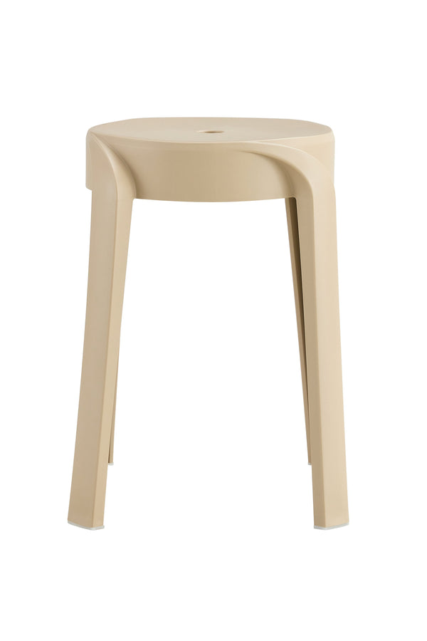 English Elm 6 Stackable Classroom Stools Set of Six Durable Plastic Nesting Seats 16.9" Height Anti-Slip Design, Indoor Outdoor Flexible Seating Beige W370P197228