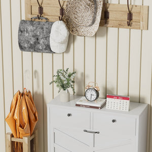 English Elm Shoe Cabinet Slim Steel Entryway Organizer with Flip Compartments and Retro White Finish T2398P413025