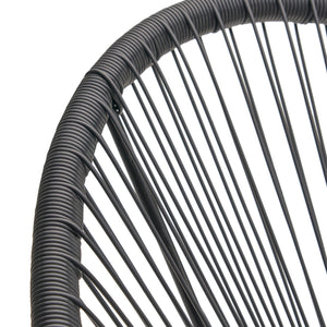 English Elm Christopher Knight Home® - ANSON Woven Outdoor Chair Set of 2 with Steel Frame — Modern Hammock Weave Design for Patio Comfort Black N773P188736B