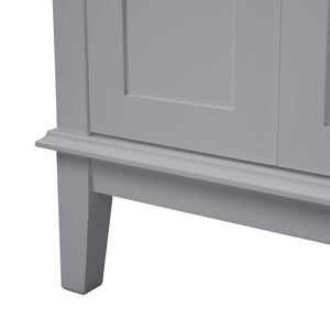 English Elm 30" Freestanding Bathroom Vanity Ceramic Sink Soft Close Cabinet Gray Wood Frame Grey N729P427118E