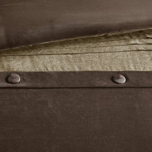 English Elm 7 Piece Faux Suede Comforter Set - Cozy Earthy Brown Cal King With Decorative Pillows & Shams B03597293