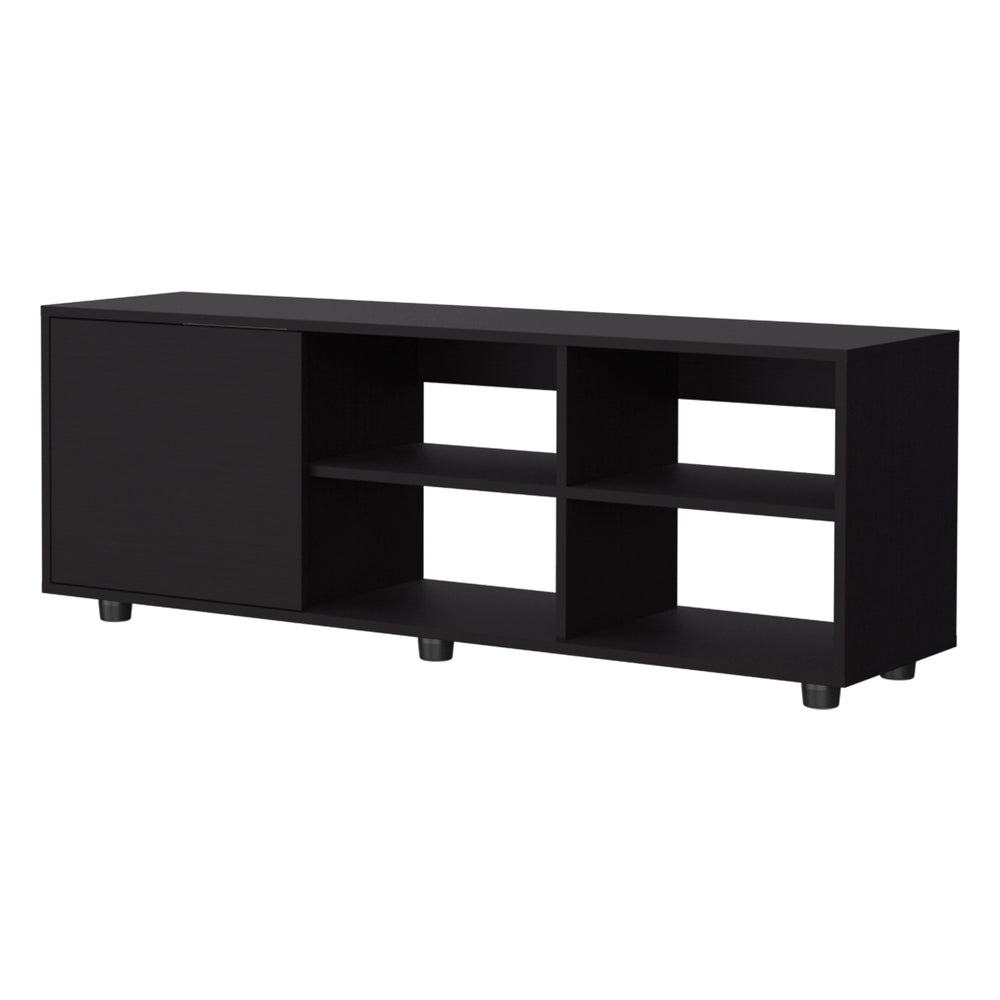 English Elm FM Parker TV Stand with Door and Open Shelves for Large TVs, Minimalist Storage and Modern Style Wenge 53 L x 21 W x 5 H B128P269886