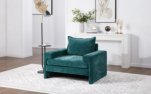 English Elm Christopher Knight Home® - Chenille Oversized Armchair with Thick Cushion and Wide Armrests, Ergonomic Back for Cozy Living Spaces Green N763P314419F