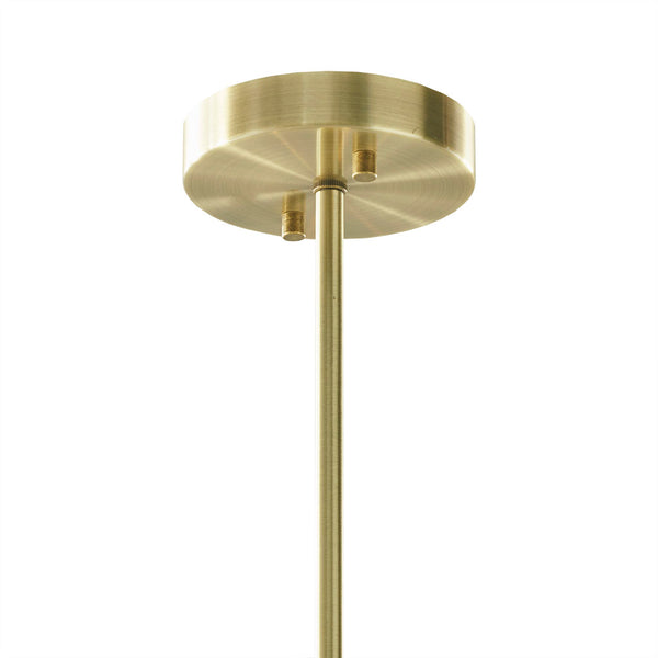 JLA Home INK+IVY - 5-Light Antique Brass Chandelier with White Cone Shades — Mid-Century Modern Sculptural Lighting II150-0118