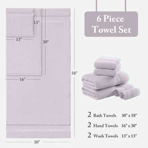 JLA Home Madison Park Signature - Cotton Turkish 6-Piece Luxury Towel Set - 600 GSM Oversized Plush Spa-Quality, OEKO-TEX Certified MPS73-475