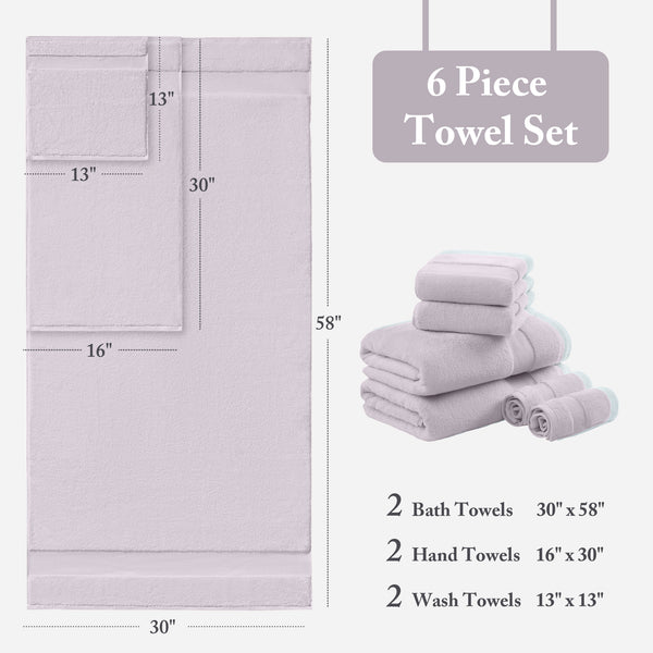 JLA Home Madison Park Signature - Cotton Turkish 6-Piece Luxury Towel Set - 600 GSM Oversized Plush Spa-Quality, OEKO-TEX Certified MPS73-475