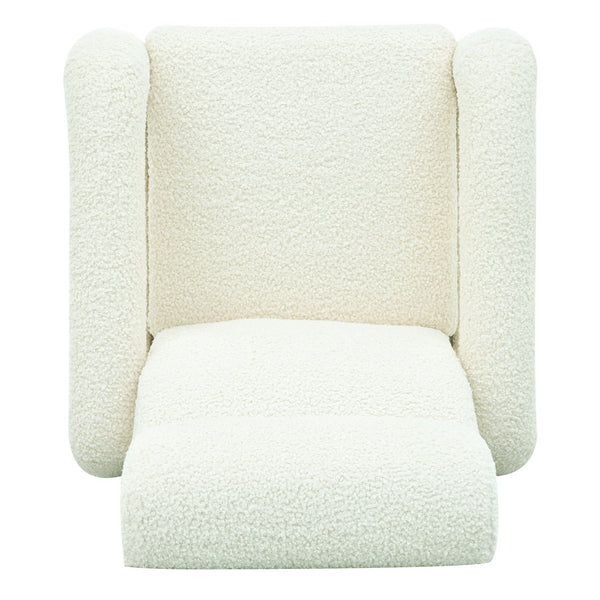 English Elm Christopher Knight Home® - 31.25" Push Back Recliner Plush Teddy Fleece Upholstered Armchair with Foam & Pocket Springs Comfort 90–120–150° Adjustments Beige N763P212864A