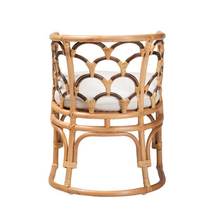 English Elm Bohemian Natural Rattan Accent Chair with Braided Arms for Eclectic Living Rooms B2750P467642