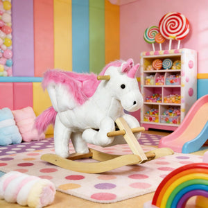 English Elm Walking Horse Ride on Toy Plush Pedal Pony with Wheels for Kids Ages 3 to 8 T3971P442192
