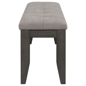 English Elm Erskin Button Tufted Upholstered Bench Rubberwood Frame Slim Dining Room Seat B062P441082
