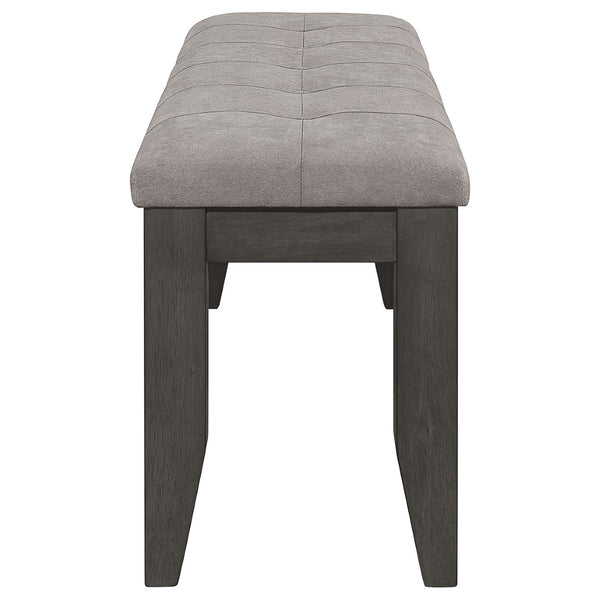English Elm Erskin Button Tufted Upholstered Bench Rubberwood Frame Slim Dining Room Seat B062P441082
