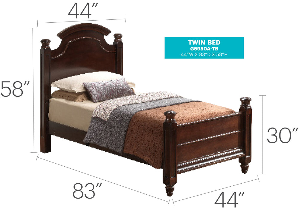 English Elm Elegant Traditional Twin Bed In Rich Cappuccino - Timeless Design, Cozy Comfort, And Space-Saving Style B078S00434