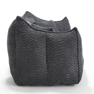 English Elm Soft Plush Foam Beanbag Chair for Two People, Square Recliner Sofa With Superfiber Comfort Embrace Black W1996P252276